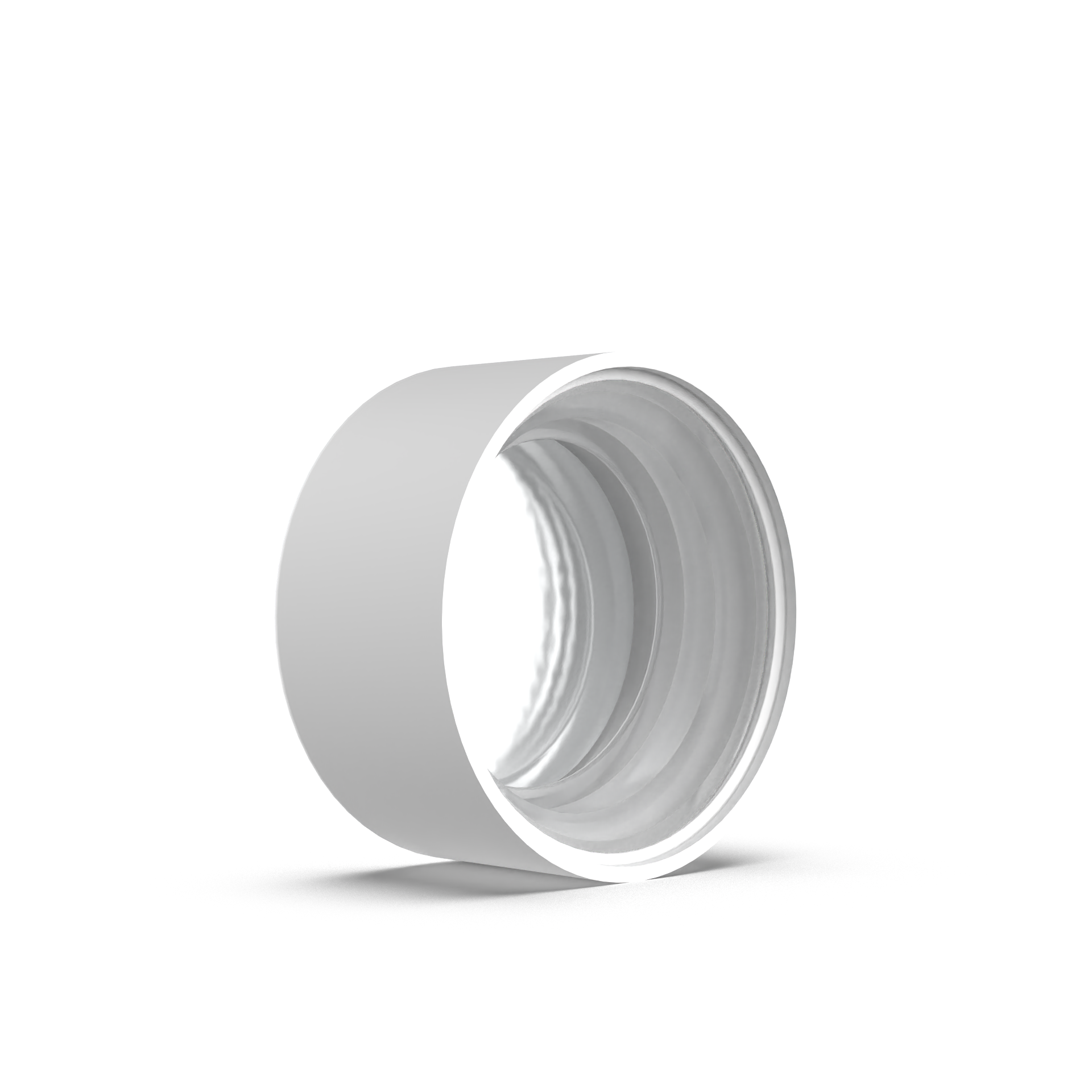 28-400 concentrate jar lid with foil liner interior detail in matte white