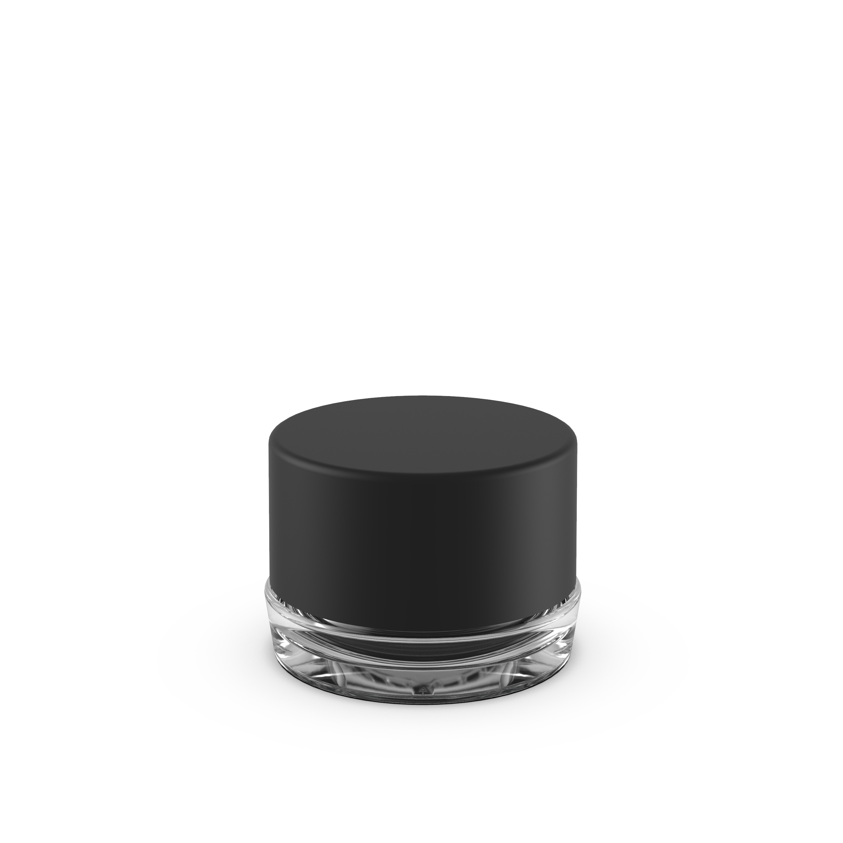 Goodlook® Mini 3ml glass concentrate jar with 28-400 child-resistant black lid, sealed and ready for production packaging